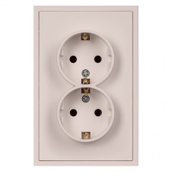 Фотография товара 'Smartbuy SBE-09i-16-S2-Z Розетка двойная с заземлением 16А бежевая Капелла'
