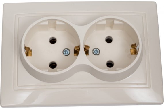 Фотография товара 'Smartbuy SBE-01i-16-S2-Z-c Розетка двойная одноместная с заземлением 16А'
