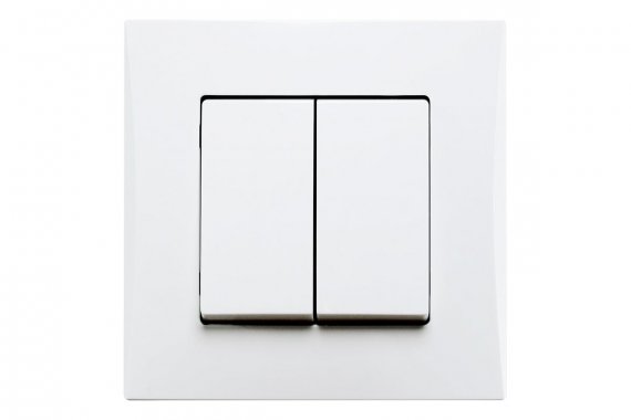 Фотография товара 'Smartbuy SBE-08w-10-SW2-0 Выключатель 2-клавишный 10А белый Вега'