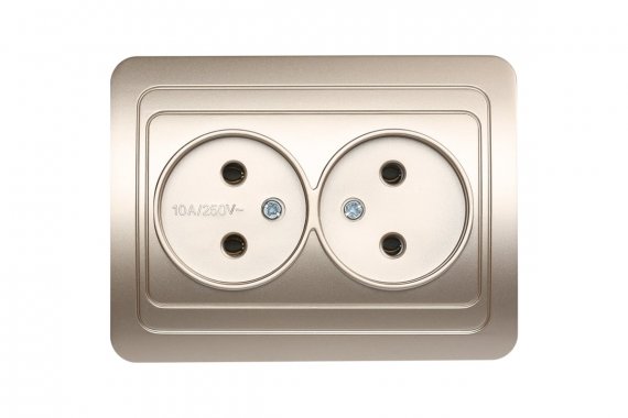 Фотография товара 'Smartbuy SBE-02c-10-S2-N-c Розетка двойная одноместная без заземления 10А'