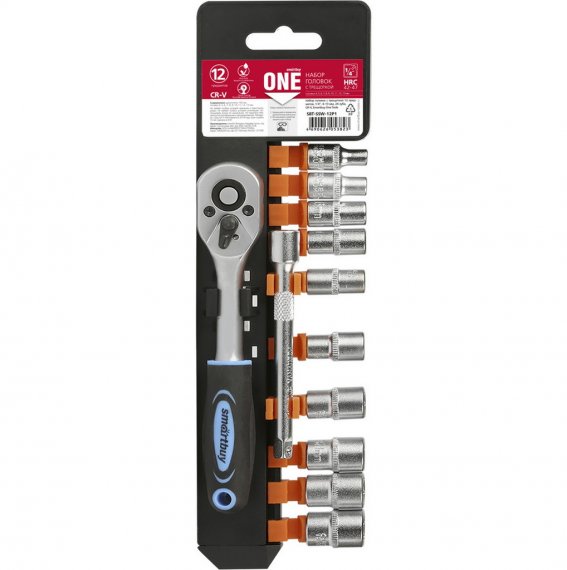 Фотография товара 'Smartbuy SBT-SSW-12P1 Набор головок с трещоткой 12 предметов, 1/4", 4-13 мм'