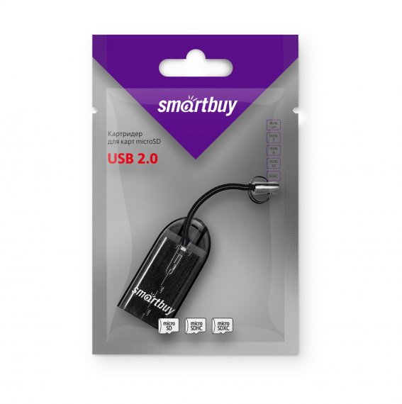 Фотография товара 'Smartbuy SBR-710-K Картридер 710, USB 2.0 - MicroSD'