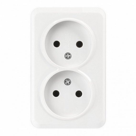 Фотография товара 'Smartbuy SBE-03w-10-S2-N-c Розетка 2-местная 10А без заземления'