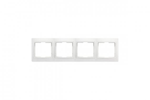 Фотография товара 'Smartbuy SBE-01w-00-FR-4 Рамка 4-местная горизонтальная белая Венера'