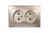 Фотография товара 'Smartbuy SBE-01c-10-S2-N-c Розетка двойная одноместная без заземления 10А шампань, Венера'