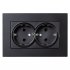 Фотография товара 'Smartbuy SBE-06b-16-S2-Z Розетка двойная с заземлением черная с рамкой'